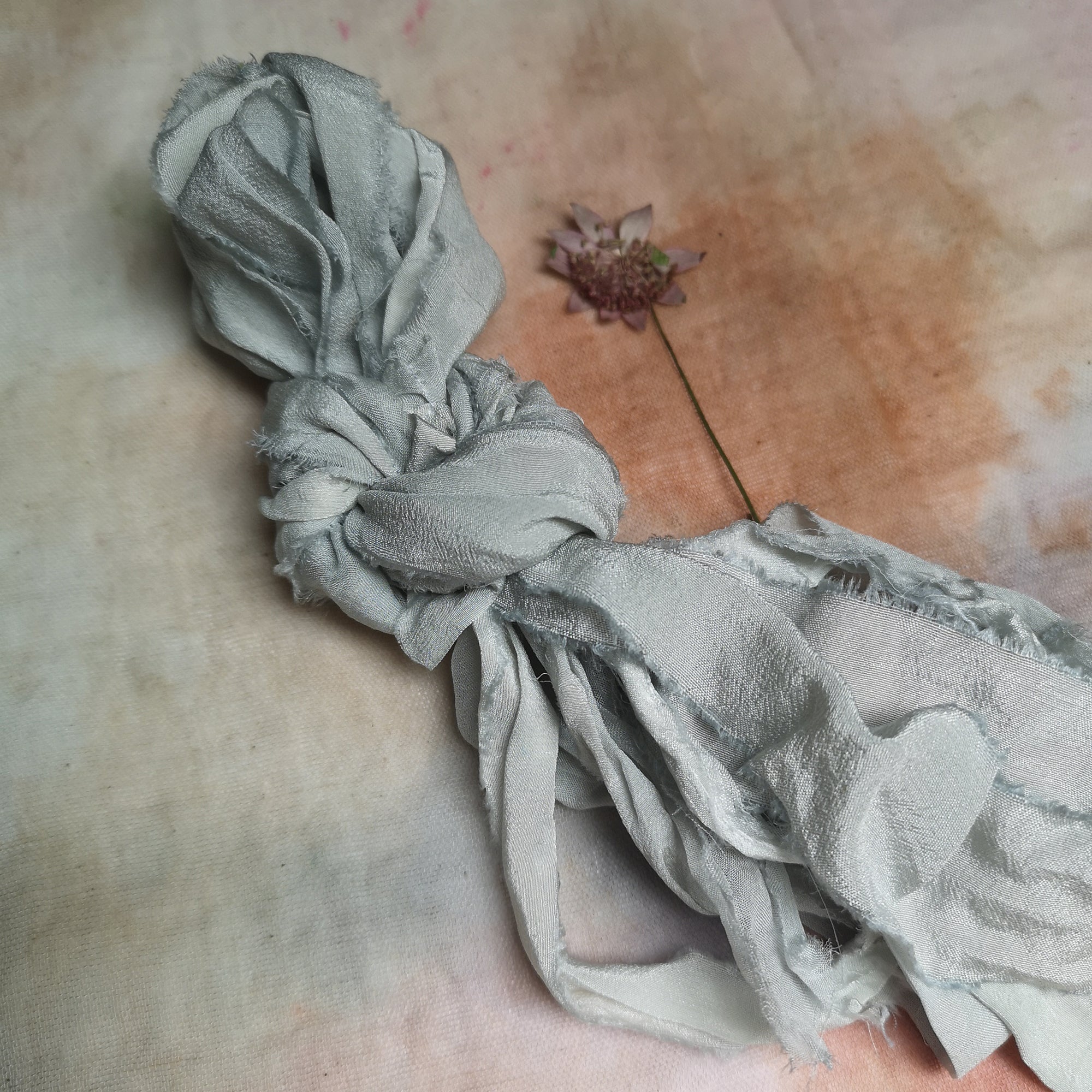 Rustic Pink Ribbon PINK RUSTIC SILK RIBBON - Silk & Purl