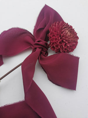 MATTE MERLOT LUXE SILK RIBBON