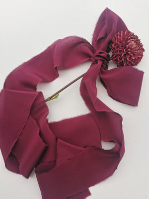 MATTE MERLOT LUXE SILK RIBBON