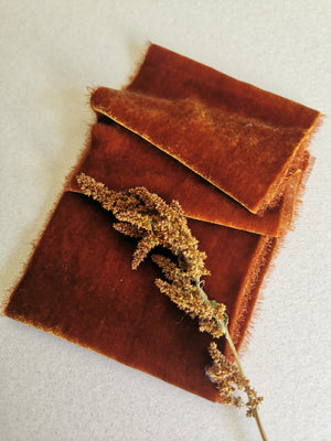 RUST SILK VELVET RIBBON