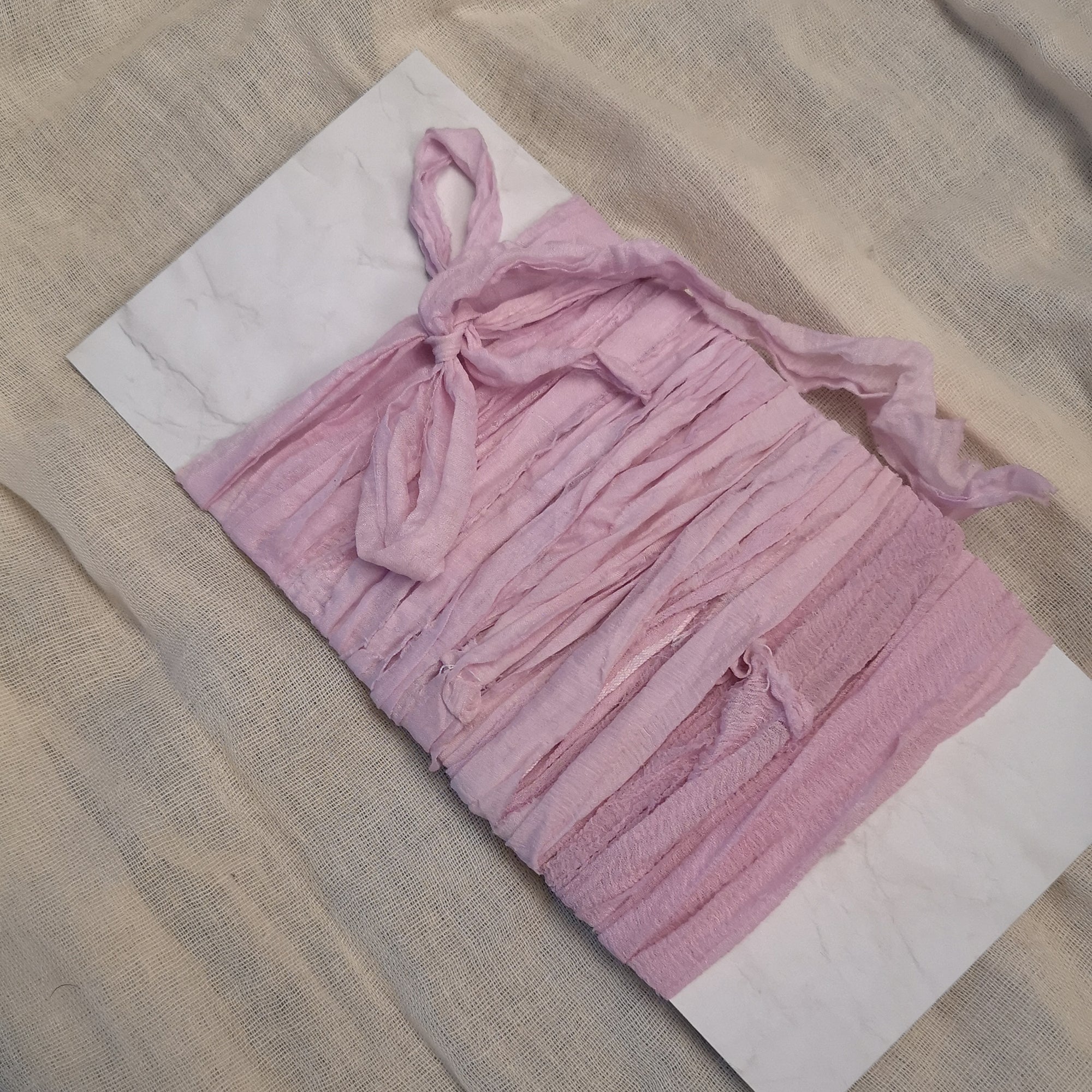 Rustic Pink Ribbon VINTAGE PINK RUSTIC SILK RIBBON - Silk & Purl