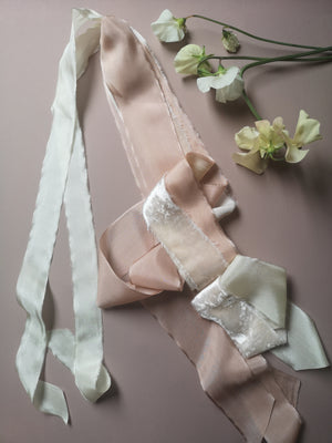 BLUSH VELVET, COPPER & IVORY SILK BOUQUET DRAPE